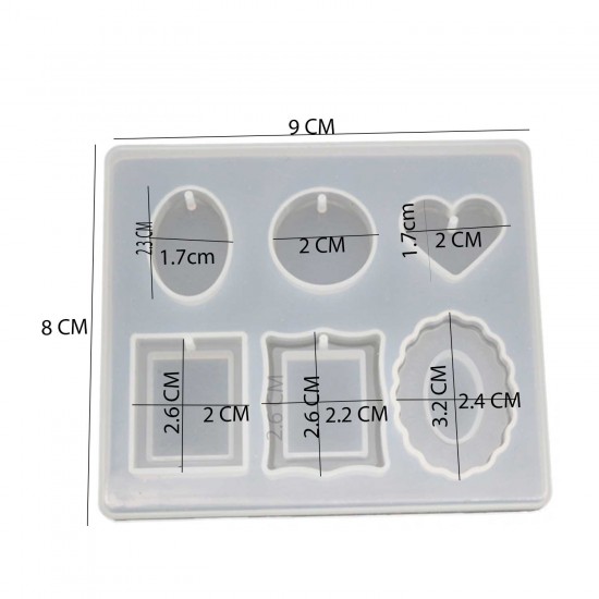 Epoksi Silikon Kalıp Minik  Çerçeve Ve Kalpli Model 6 Lı
