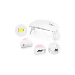 Beyaz Güneş Mini 6W Tırnak Kurutucu Lamba Taşınabilir 6 LED UV Manikür Makinesi Beyaz Güneş Mini 6W Tırnak Kurutucu Lamba Taşınabilir 6 LED UV Manikür Makinesi