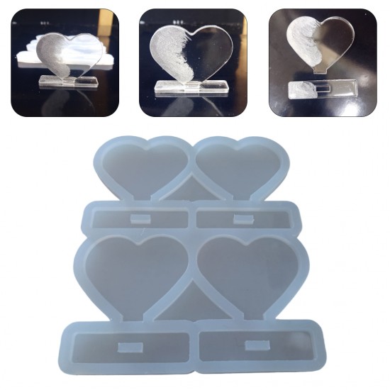 Epoksi Reçine Silikon Kalıp Çoklu Kalp Magnet Kalıbı Ayaklı Kalp Masa Süsü Kalıbı 7.5x6 CM Epoksi Reçine Silikon Kalıp Çoklu Kalp Magnet Kalıbı Ayaklı Kalp Masa Süsü Kalıbı 7.5x6 CM