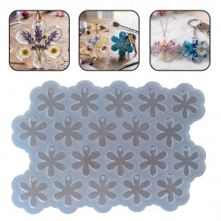 Epoksi Reçine Silikon Kalıp Papatya Model Delikli Anahtarlık Kalıbı 3.5 X3 CM