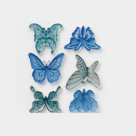 Epoksi Çoklu Kelebek Figürlü Anahtarlık Kolye Ve Küpe Kalıbı 6 Lı