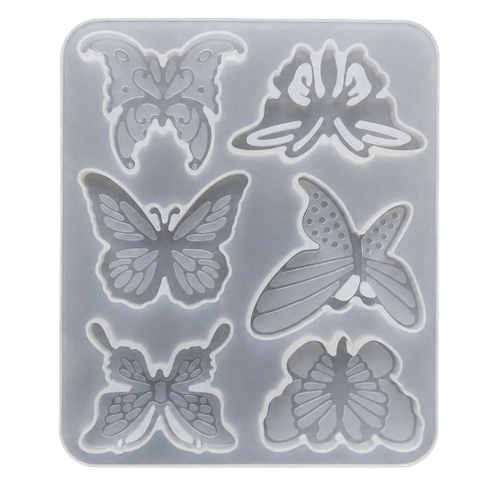 Epoksi Çoklu Kelebek Figürlü Anahtarlık Kolye Ve Küpe Kalıbı 6 Lı