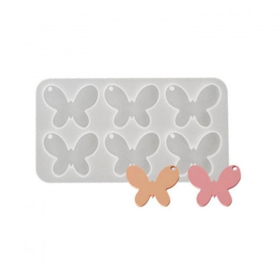 Epoksi Çoklu Kelebek Figürlü Kolye  Anahtarlık Ve Küpe Kalıbı 6 Lı