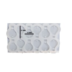 Epoksi Silikon Kalıp Çoklu Kapadokya Balonu Kolye Anahtarlık Küpe Kalıbı 14X21 MM 12 li