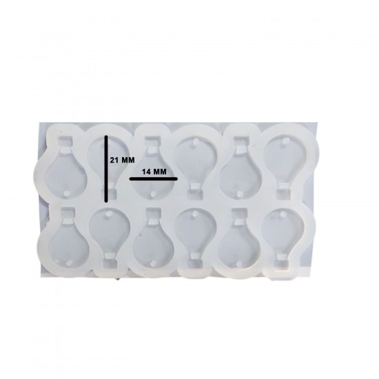 Epoksi Silikon Kalıp Çoklu Kapadokya Balonu Kolye Anahtarlık Küpe Kalıbı 14X21 MM 12 li