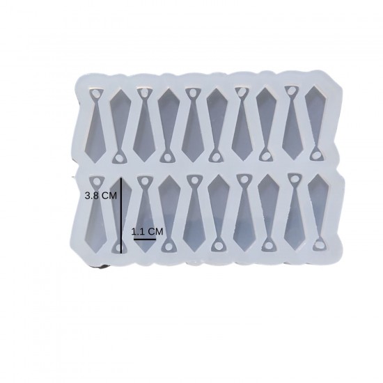 Epoksi Silikon Kalıp Çoklu Kravat Kalıbı Delikli Kravat Anahtarlık Takı Küpe Kalıbı 3.8x1.1 CM 20 li