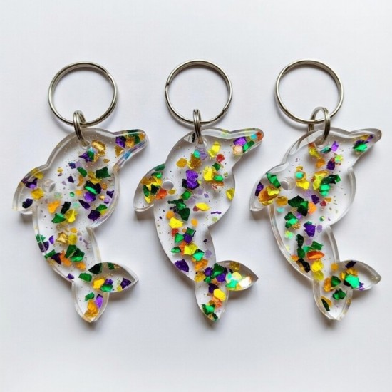 Epoksi Silikon Kalıp Çoklu Yunus Balığı Kalıbı Yunus Anahtarlık Kalıbı Silikon 4.5x2.2 CM 10 lu
