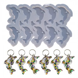 Epoksi Silikon Kalıp Çoklu Yunus Balığı Kalıbı Yunus Anahtarlık Kalıbı Silikon 4.5x2.2 CM 10 lu