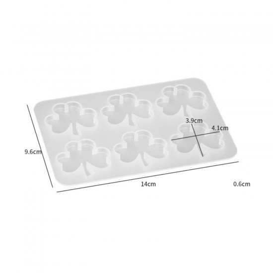 Epoksi Silikon Kalıp Yonca Kalıbı Yonca Anahtarlık Kalıbı 6 Lı