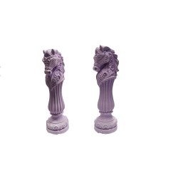 Silikon 3D Çizgili At Figürlü Kalıp Taş Tozu Mum ve Sabun Yapım Kalıbı 12 CM