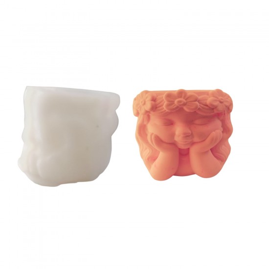 Silikon 3D Dekoratif Heykel Saksı ve Mumluk Düşünen Kız Figür Kalıp Taş Tozu ve Beton Kalıbı Büyük Boy Silikon 3D Dekoratif Heykel Saksı ve Mumluk Düşünen Kız Figür Kalıp Taş Tozu ve Beton Kalıbı Büyük Boy