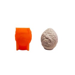Silikon 3D Kalıp Sarmaşık Desenli Tavşan Figür Yumurta Model Mum ve Taş Tozu Kalıbı 8.5 CM