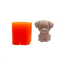Silikon 3D Kalıp Sevimli Köpek Modeli Mum ve Taş Tozu Kalıbı 10 CM