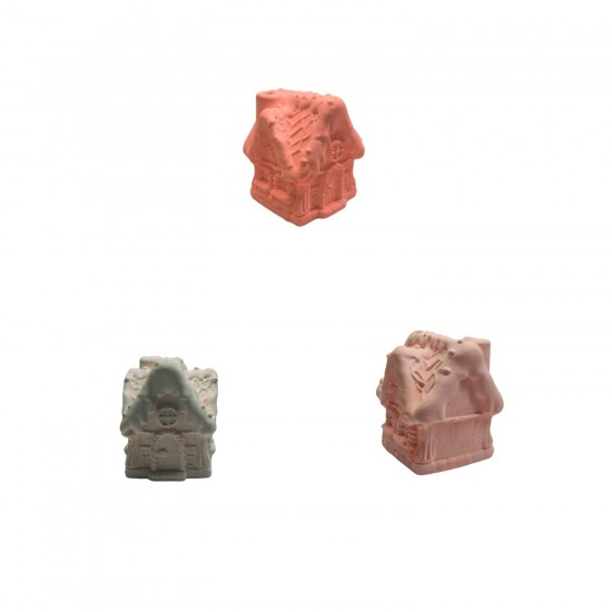 Silikon 3D Küçük Boy Kış Temalı Şirin Ev Modeli Mum ve Taş Tozu Dekoratif Süs Kalıbı