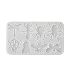 Silikon Hayvan Figürleri Delikli Anahtarlık Kolye ve Küpe Kalıbı 8 Li