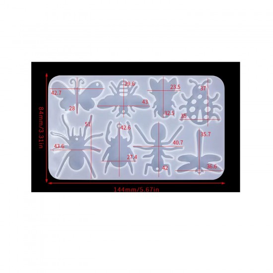 Silikon Hayvan Figürleri Delikli Anahtarlık Kolye ve Küpe Kalıbı 8 Li