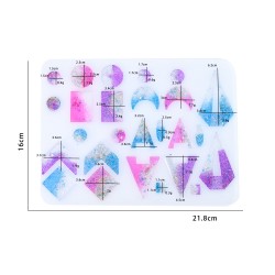 Epoksi Silikon Çoklu Geometrik Modelli Kolye ve Küpe Takı Kalıbı Epoksi Silikon Çoklu Geometrik Modelli Kolye ve Küpe Takı Kalıbı
