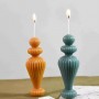 Silikon Avrupa Çizgili Mum Kalıbı Aromaterapi Mumluk Süs Masaüstü Dekorasyon Mumu 12.7 CM Silikon Avrupa Çizgili Mum Kalıbı Aromaterapi Mumluk Süs Masaüstü Dekorasyon Mumu 12.7 CM
