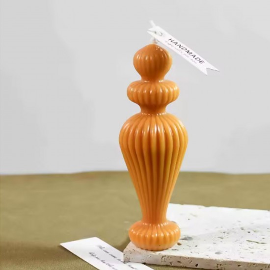 Silikon Avrupa Çizgili Mum Kalıbı Aromaterapi Mumluk Süs Masaüstü Dekorasyon Mumu 12.7 CM Silikon Avrupa Çizgili Mum Kalıbı Aromaterapi Mumluk Süs Masaüstü Dekorasyon Mumu 12.7 CM
