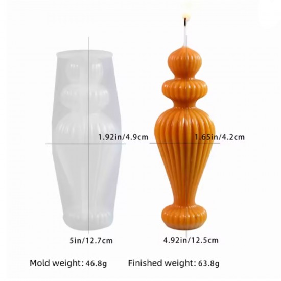 Silikon Avrupa Çizgili Mum Kalıbı Aromaterapi Mumluk Süs Masaüstü Dekorasyon Mumu 12.7 CM Silikon Avrupa Çizgili Mum Kalıbı Aromaterapi Mumluk Süs Masaüstü Dekorasyon Mumu 12.7 CM