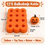 Silikon Kalıp 12’li 3 D Mini Balkabağı – Sabun, Mum, Taş Tozu ve Beton Yapımı İçin Cadılar Bayramı Temalı Silikon Kalıp 12’li 3 D Mini Balkabağı – Sabun, Mum, Taş Tozu ve Beton Yapımı İçin Cadılar Bayramı Temalı