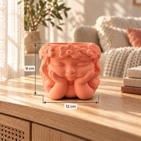 Silikon 3D Dekoratif Heykel Saksı ve Mumluk Düşünen Kız Figür Kalıp Taş Tozu ve Beton Kalıbı Büyük Boy Silikon 3D Dekoratif Heykel Saksı ve Mumluk Düşünen Kız Figür Kalıp Taş Tozu ve Beton Kalıbı Büyük Boy