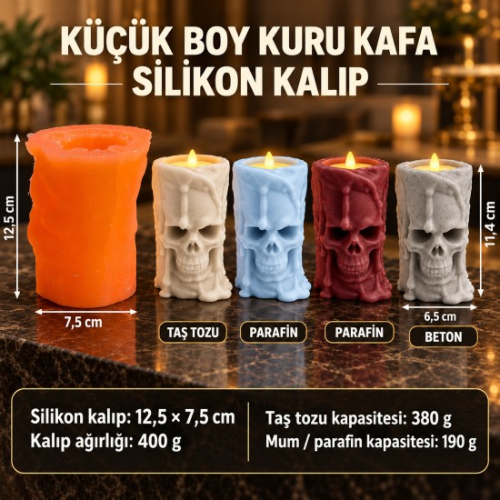 Cadılar Bayramı Halloween Kuru Kafa Silikon Mum Kalıbı – Küçük Boy 12,5 cm Cadılar Bayramı Halloween Kuru Kafa Silikon Mum Kalıbı – Küçük Boy 12,5 cm