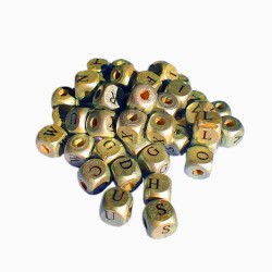 Ahşap Küp HARFLİ  Boncuk 10X10 MM 100 GRAM Ahşap Küp HARFLİ  Boncuk 10X10 MM 100 GRAM