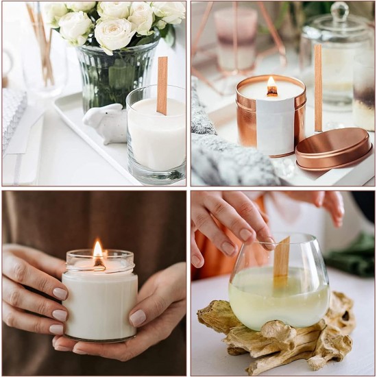 Ahşap Mum Fitili Soya Fitili Bardak Mum Fitili (50 Adet) Ahşap Mum Fitili Soya Fitili Bardak Mum Fitili (50 Adet)
