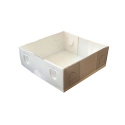 Asetat Kapaklı Karton Kutu Düz Renk 7X7X3 (50 Adet) Asetat Kapaklı Karton Kutu Düz Renk 7X7X3 (50 Adet)