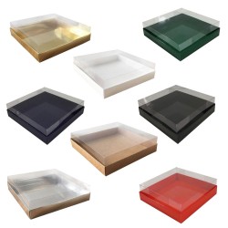 Asetat Kapaklı Karton Kutu Havlu Kutusu 20X20X5  CM (10 Adet) Asetat Kapaklı Karton Kutu Havlu Kutusu 20X20X5  CM (10 Adet)