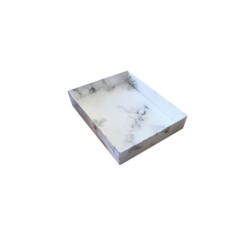 Asetat Kapaklı Karton Kutu Mermer Desenli 12X15X3 CM (10 Adet)