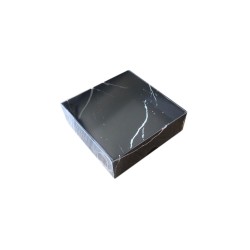 Asetat Kapaklı Karton Kutu Mermer Desenli 8X8X3 (50 Adet)