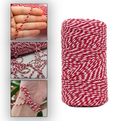 Bileklik İp Beyaz Kırmızı Şans Bilekliği İpi 2 MM (200 GR) Bileklik İp Beyaz Kırmızı Şans Bilekliği İpi 2 MM (200 GR)