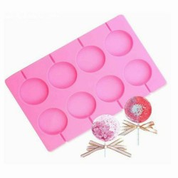 Çubuklu Silikon Yuvarlak Lolipop Şeker Kalıbı-8 li BT078-2 Çubuklu Silikon Yuvarlak Lolipop Şeker Kalıbı-8 li BT078-2