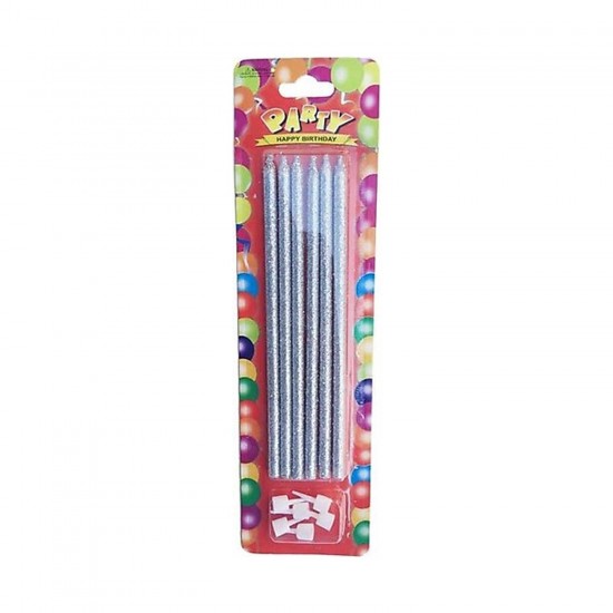 Doğum Günü Pasta Mumu Simli 6 Lı Doğum Günü Pasta Mumu Simli 6 Lı