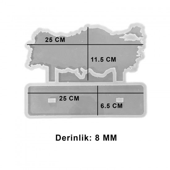 Epoksi Ayaklı Türkiye Haritası Kalıbı Epoksi Ayaklı Türkiye Haritası Kalıbı