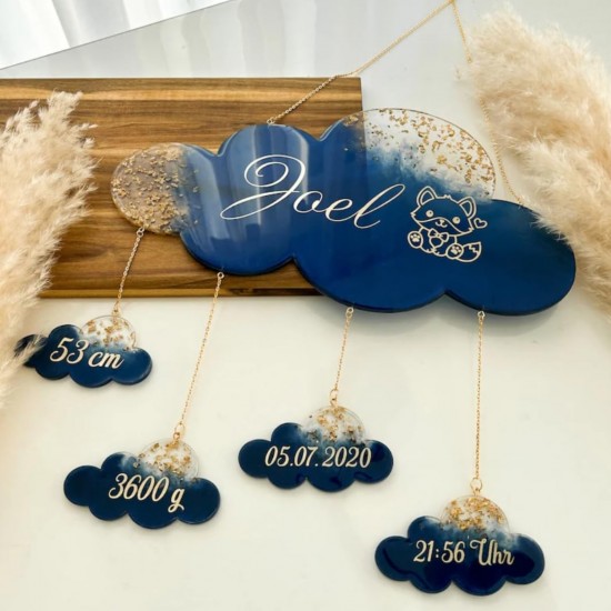 Epoksi Bulut Baby Shower Kapı Süsü Kalıbı Epoksi Bulut Baby Shower Kapı Süsü Kalıbı