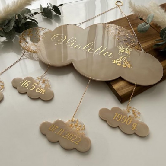 Epoksi Bulut Baby Shower Kapı Süsü Kalıbı Epoksi Bulut Baby Shower Kapı Süsü Kalıbı