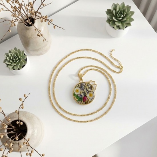 Epoksi Çember İçinde Kedi Model Metal Kolye Takı Ucu (5 Adet) Epoksi Çember İçinde Kedi Model Metal Kolye Takı Ucu (5 Adet)