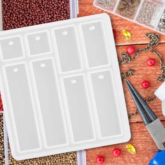 Epoksi Çoklu Anahtarlık Kare ve Dikdörtgen Model Delikli Kolye Küpe Kalıbı Epoksi Çoklu Anahtarlık Kare ve Dikdörtgen Model Delikli Kolye Küpe Kalıbı
