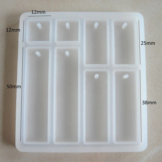 Epoksi Çoklu Anahtarlık Kare ve Dikdörtgen Model Delikli Kolye Küpe Kalıbı Epoksi Çoklu Anahtarlık Kare ve Dikdörtgen Model Delikli Kolye Küpe Kalıbı