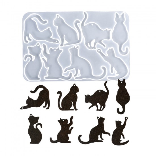 Epoksi Çoklu Kedi Figürleri Kolye Ve Anahtarlık Kalıbı 8 Li Epoksi Çoklu Kedi Figürleri Kolye Ve Anahtarlık Kalıbı 8 Li