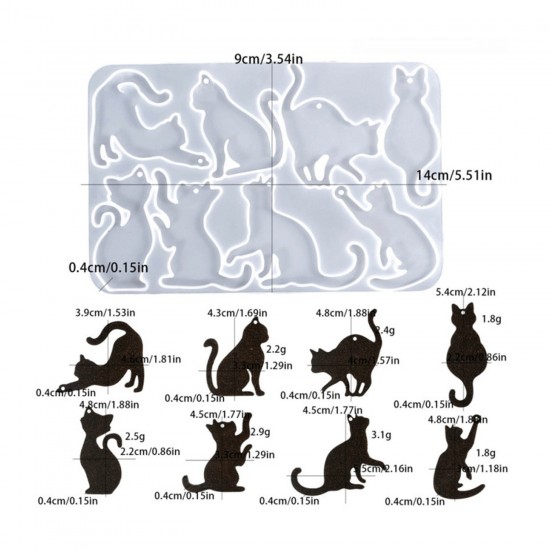 Epoksi Çoklu Kedi Figürleri Kolye Ve Anahtarlık Kalıbı 8 Li Epoksi Çoklu Kedi Figürleri Kolye Ve Anahtarlık Kalıbı 8 Li