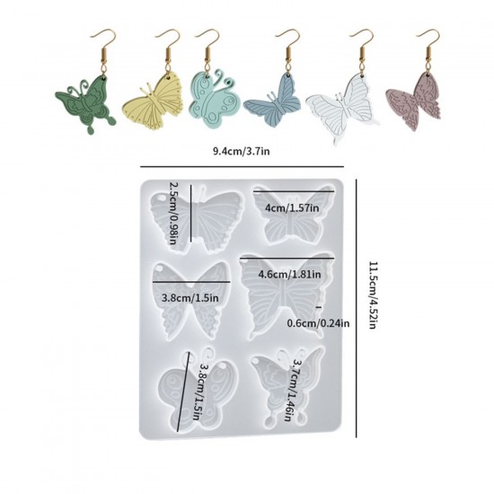 Epoksi Çoklu Kelebek Figürleri Kolye Ve Küpe Kalıbı 6 Lı