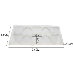 Epoksi Reçine Silikon Kalıp Çoklu KALP Magnet Kalıbı Seri Döküm Kalıbı 6 CM 10 Lu Epoksi Reçine Silikon Kalıp Çoklu KALP Magnet Kalıbı Seri Döküm Kalıbı 6 CM 10 Lu