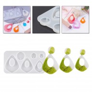 Epoksi Çoklu Ortası Boş Asimetrik Üçgen Model Delikli Kolye Küpe Kalıbı