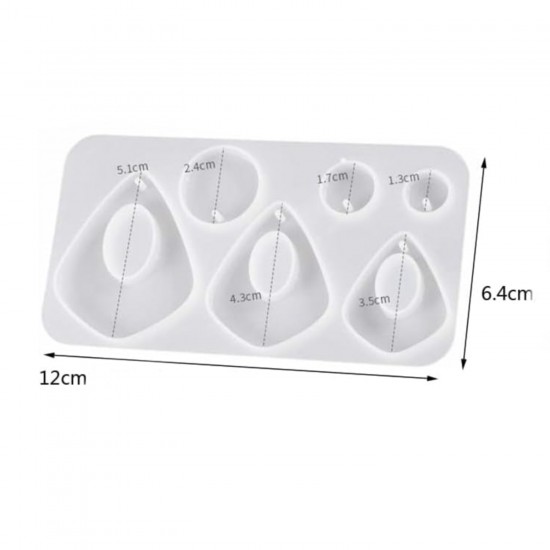 Epoksi Çoklu Ortası Boş Asimetrik Üçgen Model Delikli Kolye Küpe Kalıbı