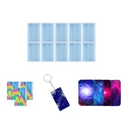 Epoksi Çoklu Silikon Kalıp Anahtarlık Kalıbı Dikdörtgen Seri Döküm Kalıbı 4X6 CM 10 Lu Epoksi Çoklu Silikon Kalıp Anahtarlık Kalıbı Dikdörtgen Seri Döküm Kalıbı 4X6 CM 10 Lu