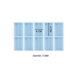 Epoksi Çoklu Silikon Kalıp Anahtarlık Kalıbı Dikdörtgen Seri Döküm Kalıbı 4X6 CM 10 Lu Epoksi Çoklu Silikon Kalıp Anahtarlık Kalıbı Dikdörtgen Seri Döküm Kalıbı 4X6 CM 10 Lu